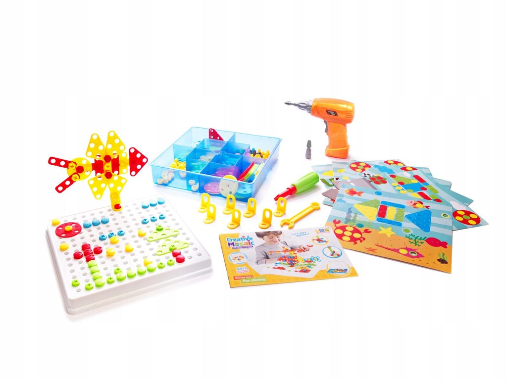 Puzzle Klocki w walizce 6w1+ wkrętarka 261 el.