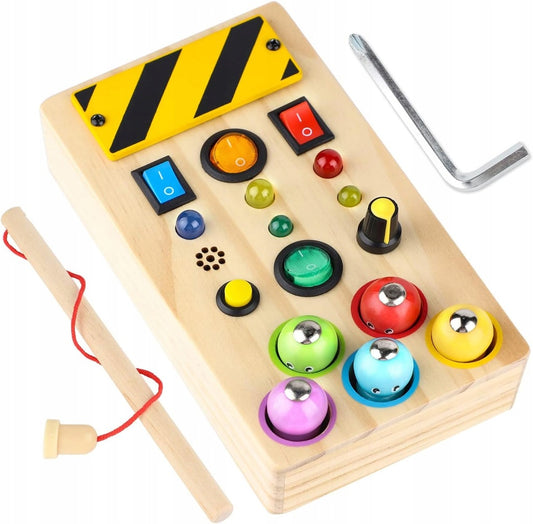 Zabawka edukacyjna Tablica sensoryczna manipulacyjna Busy Board 12m+