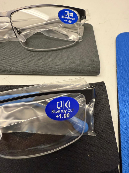 3X Okulary do czytania +1.00 z filtrem Blue Ray Cut – antyrefleksyjne