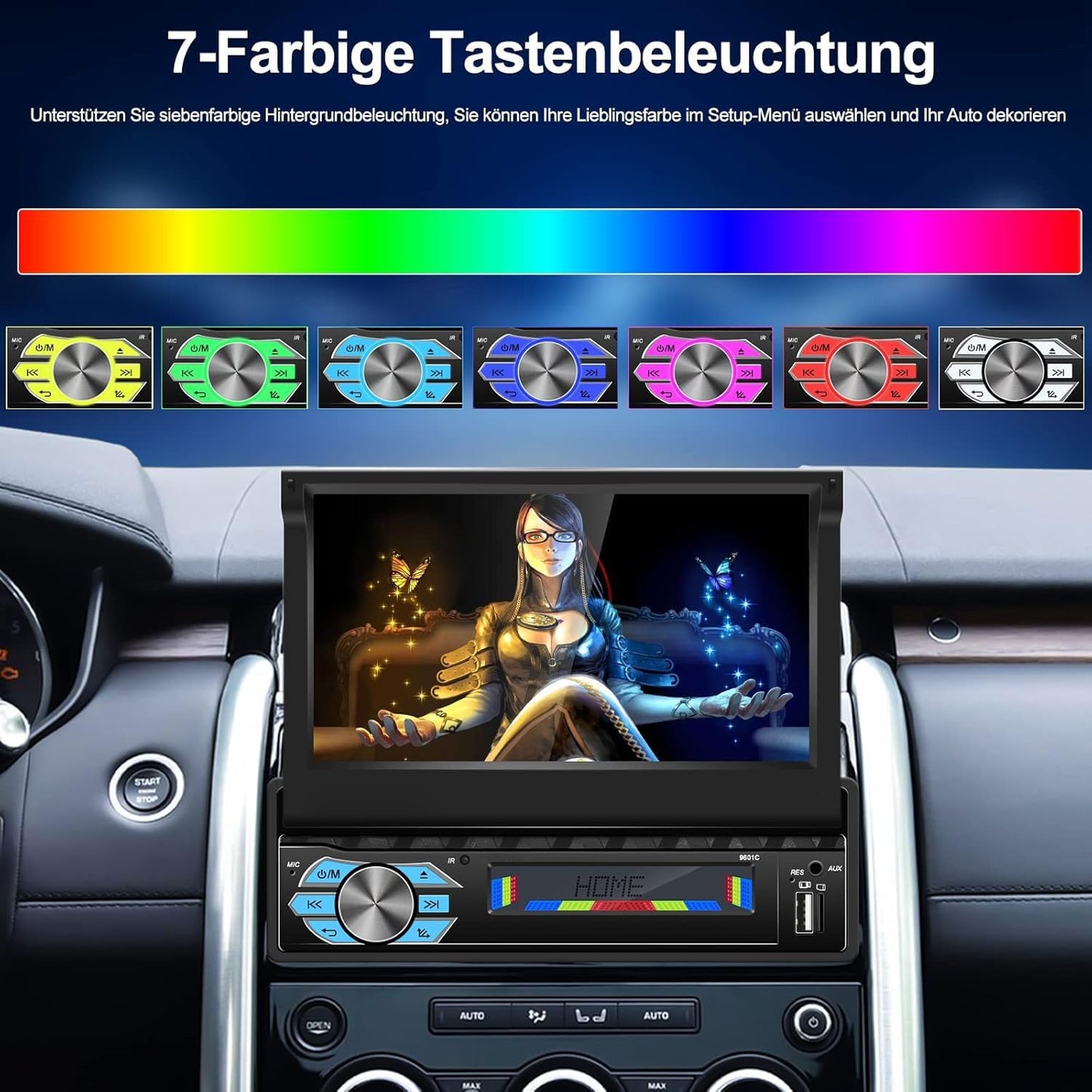 Radio samochodowe AndAuto MP5-C-PLAY 1DIN z wysuwanym ekranem dotykowym
