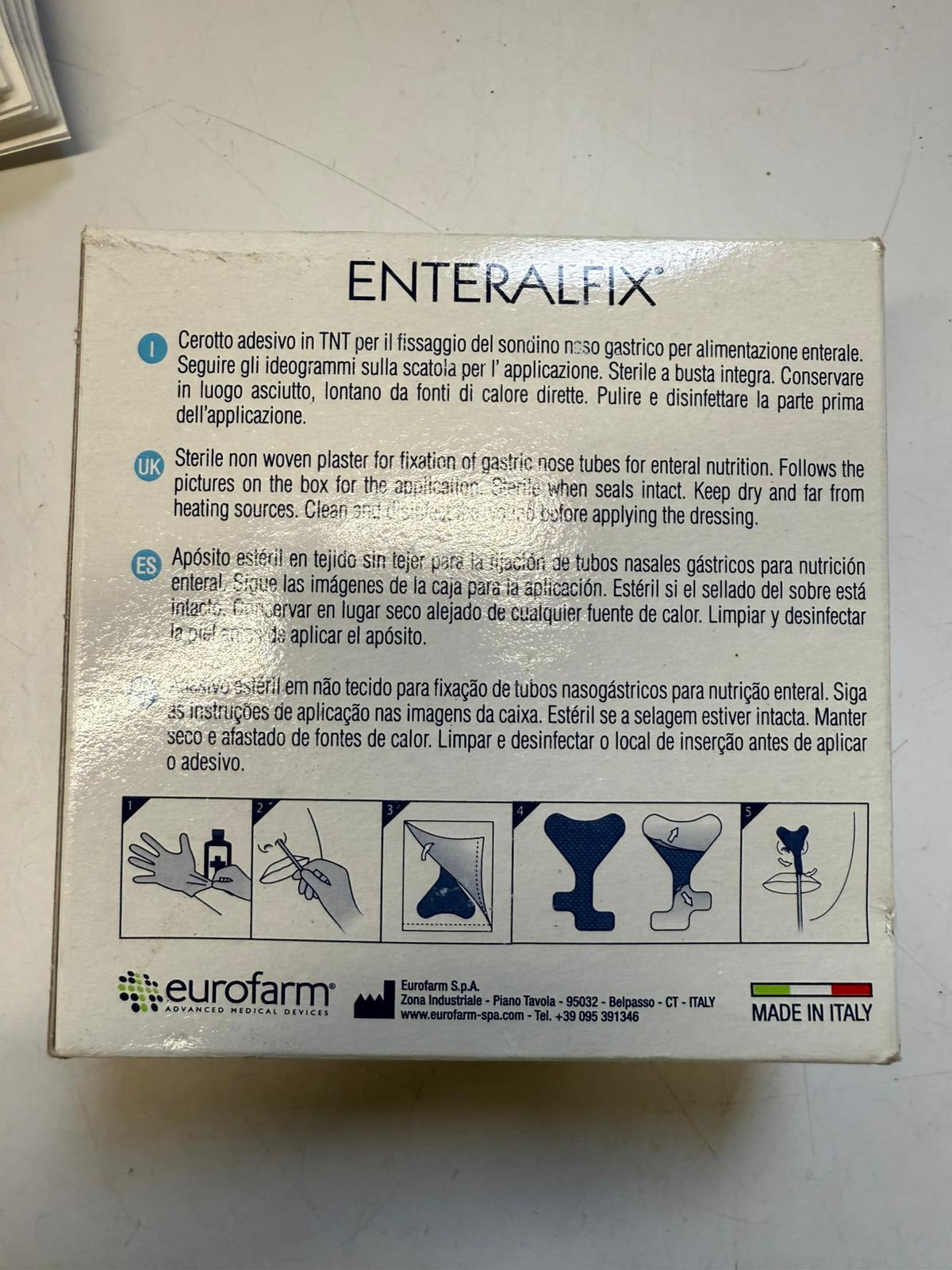 Enterafix – 80 szt. sterylne plastry mocujące do sond nosowo-żołądkowych, Eurofarm (Made in Italy)