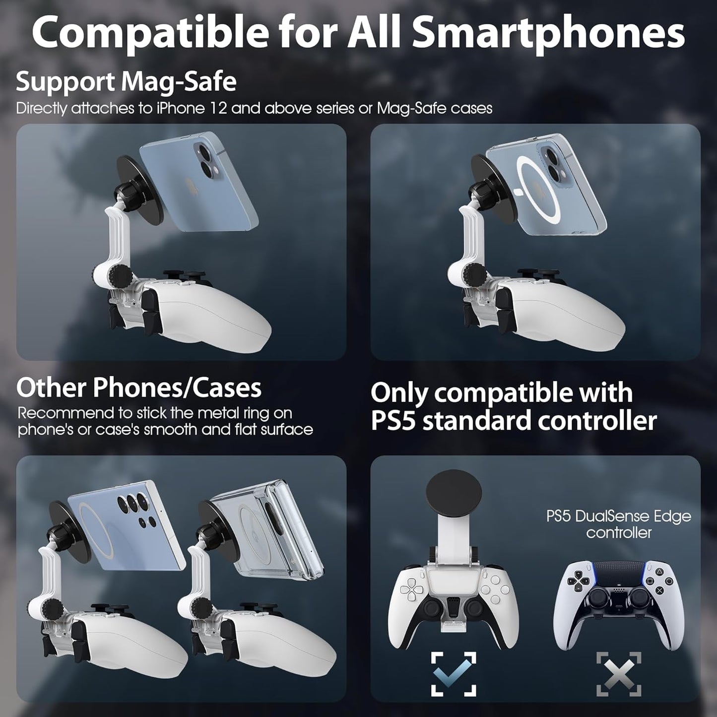 Uchwyt na telefon do pada DualSense / DualShock – regulowany