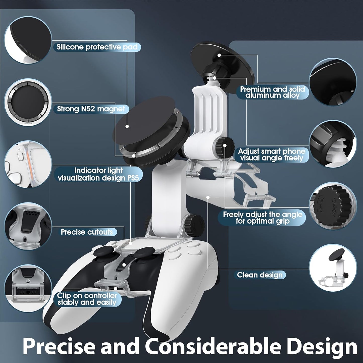 Uchwyt na telefon do pada DualSense / DualShock – regulowany