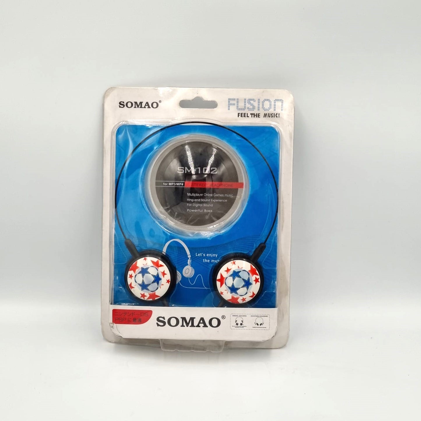 Słuchawki nauszne SOMAO SM-102 Stereo 1.8m lekkie piankowe