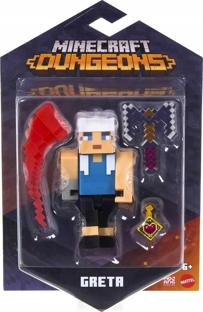 Figurka dla dzieci Greta z Minecraft Dungeons 8,3 cm plus akcesoria
