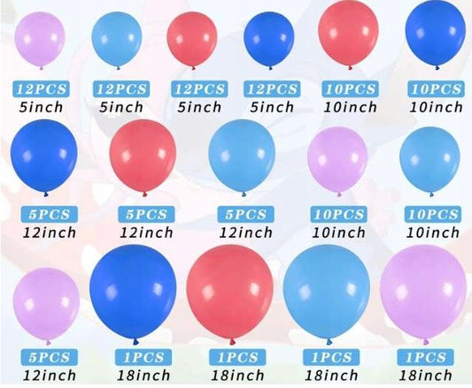 Balony urodzinowe dla dzieci Stich zestaw z banerem materiałowym 116 sztuk