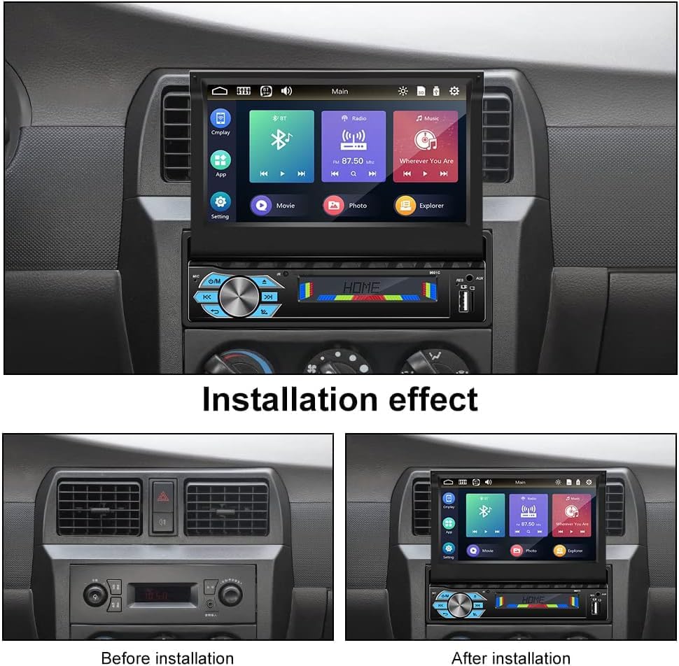 Radio samochodowe AndAuto MP5-C-PLAY 1DIN z wysuwanym ekranem dotykowym