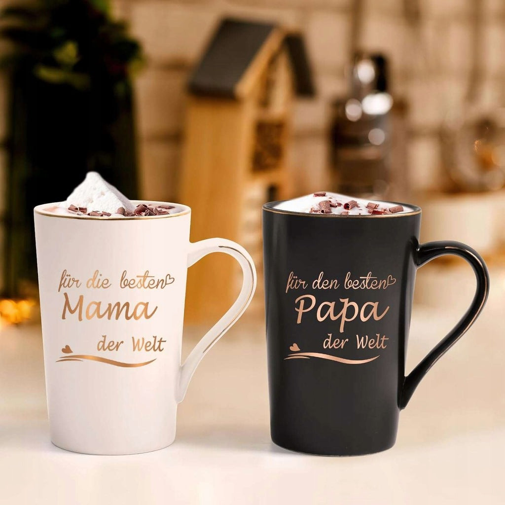 Kubki ceramiczne z pokrywką prezent dla mamy i taty 400 ml j. niemiecki
