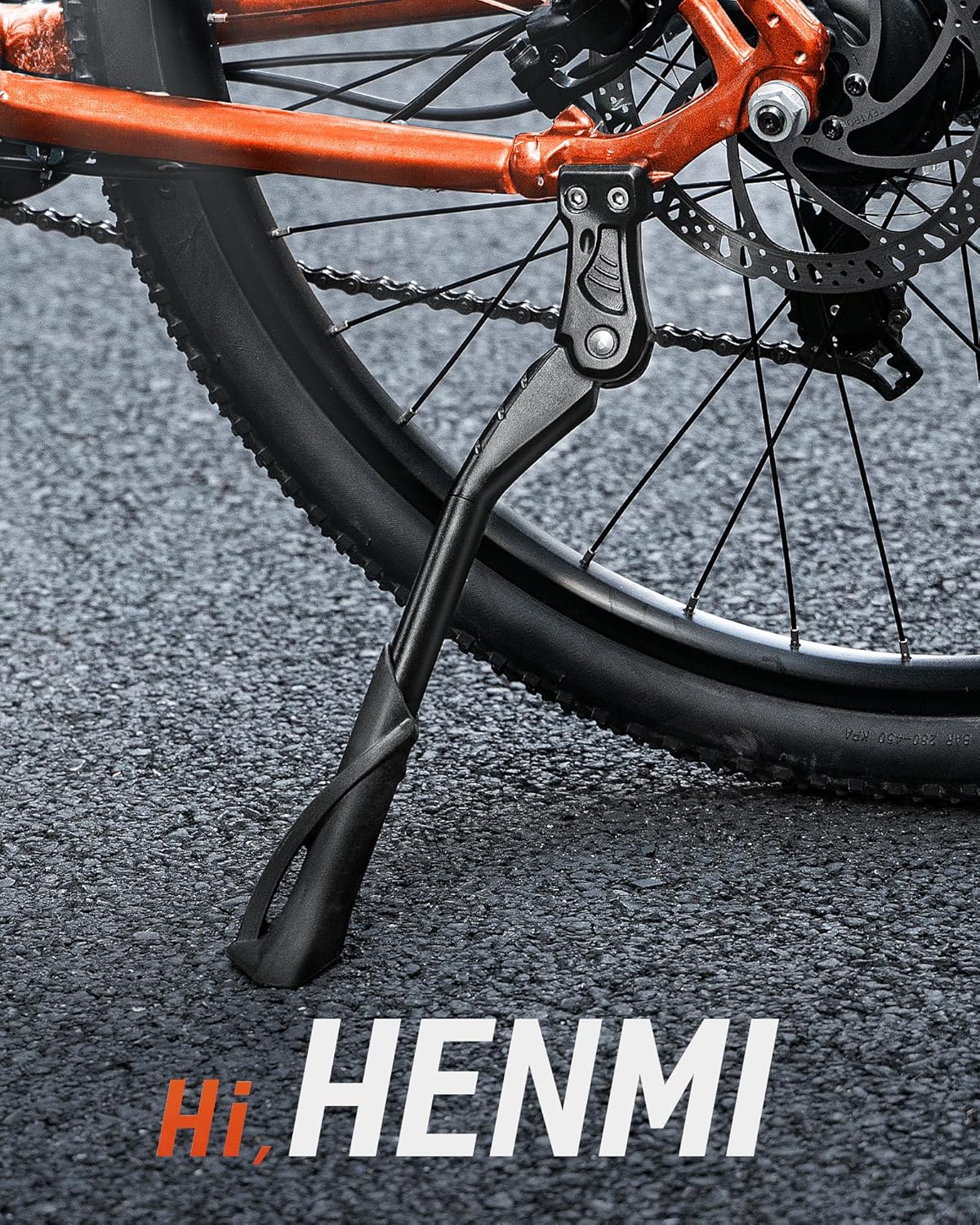 HENMI Stopka rowerowa 29cm-35cm 24-29", stojak na rowery z 2 otworami 18mm