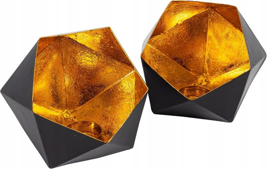 Świeczniki dekoracyjne na tealight metalowe Ø15 x 14cm 2szt